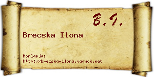 Brecska Ilona névjegykártya