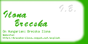 ilona brecska business card